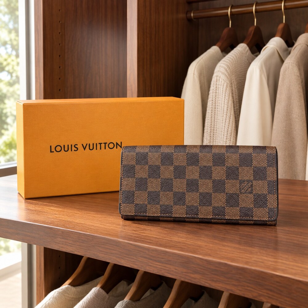Louis Vuitton Damier Ebene Canvas Portefeuille Sarah Wallet - Picture 3 of 6